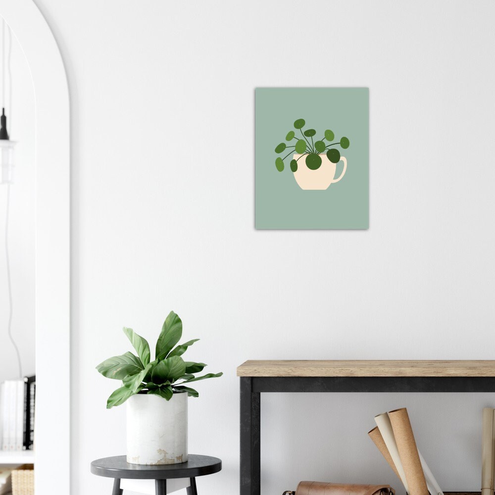 Pilea Print | Chinese Money Plant Print, Indoor Plant Illustration ...
