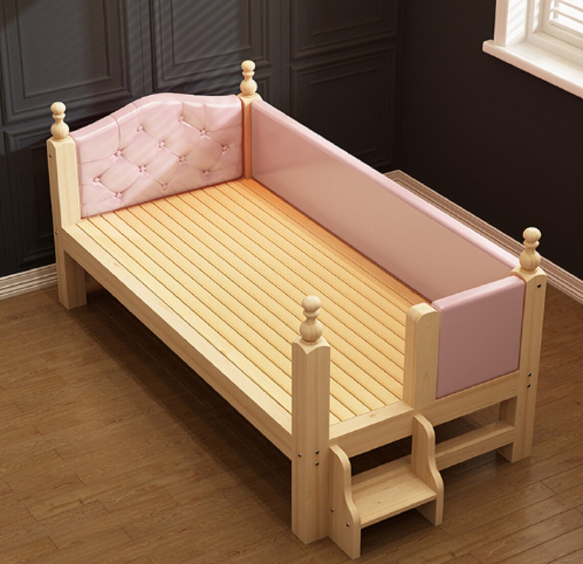 Solid wood children's bed baby bed with guardrail Etsy