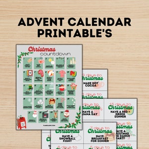 Advent Calendar Printable | Digital Download Advent Calendar