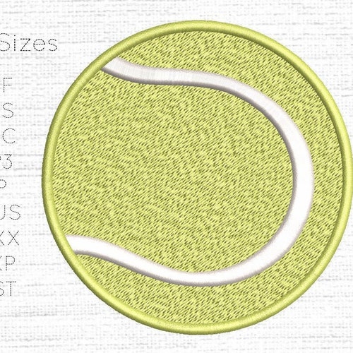 Tennis Crest Embroidery Design Digital Machine Embroidery Etsy