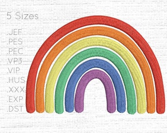 x5 Größen - Regenbogen - Stickmaschine Design / Muster - digitaler Download