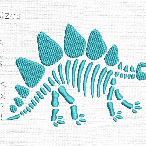 Dinosaur Skeleton Embroidery Design Instant Download - Etsy