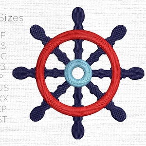 Sail Boat Helm / Sailing Boat Steering / Yacht Wheel Embroidery Machine Design / Pattern - Instant Digital Download