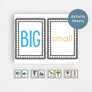 Printable Big Vs. Small Flash Cards - Etsy