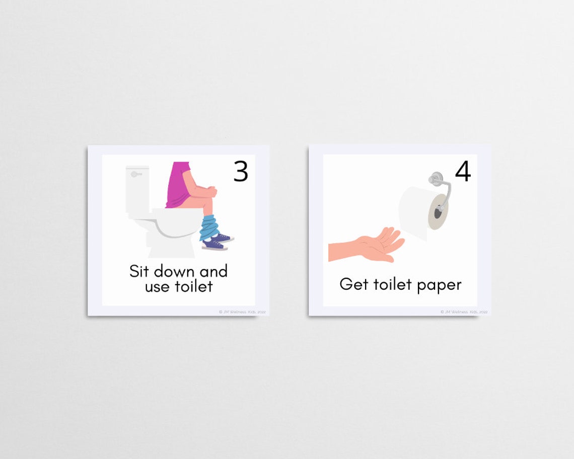 Printable Bathroom Routine and Toilet/potty Training Flash Cards Etsy