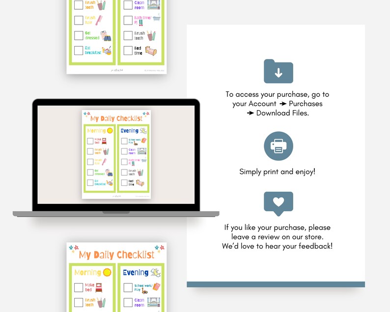 Printable Kids Daily Checklist - Etsy