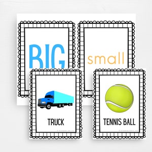 Printable Big Vs. Small Flash Cards - Etsy Canada