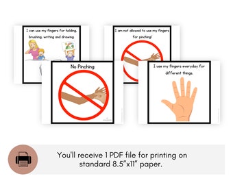 No Pinching Printable Social Story 