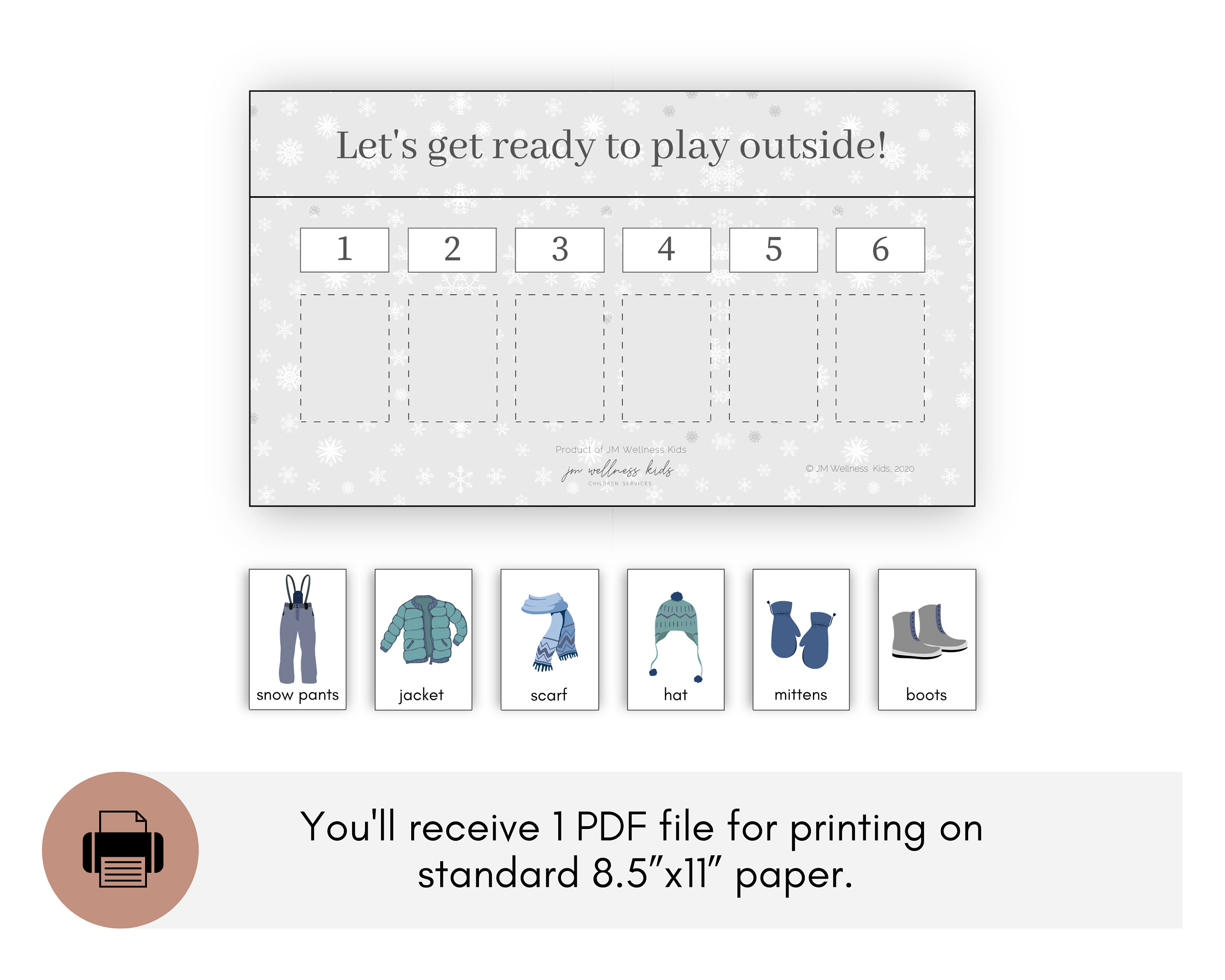 Winter Clothing Checklist for Kids Etsy