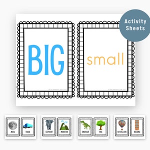 Printable Big Vs. Small Flash Cards - Etsy Canada