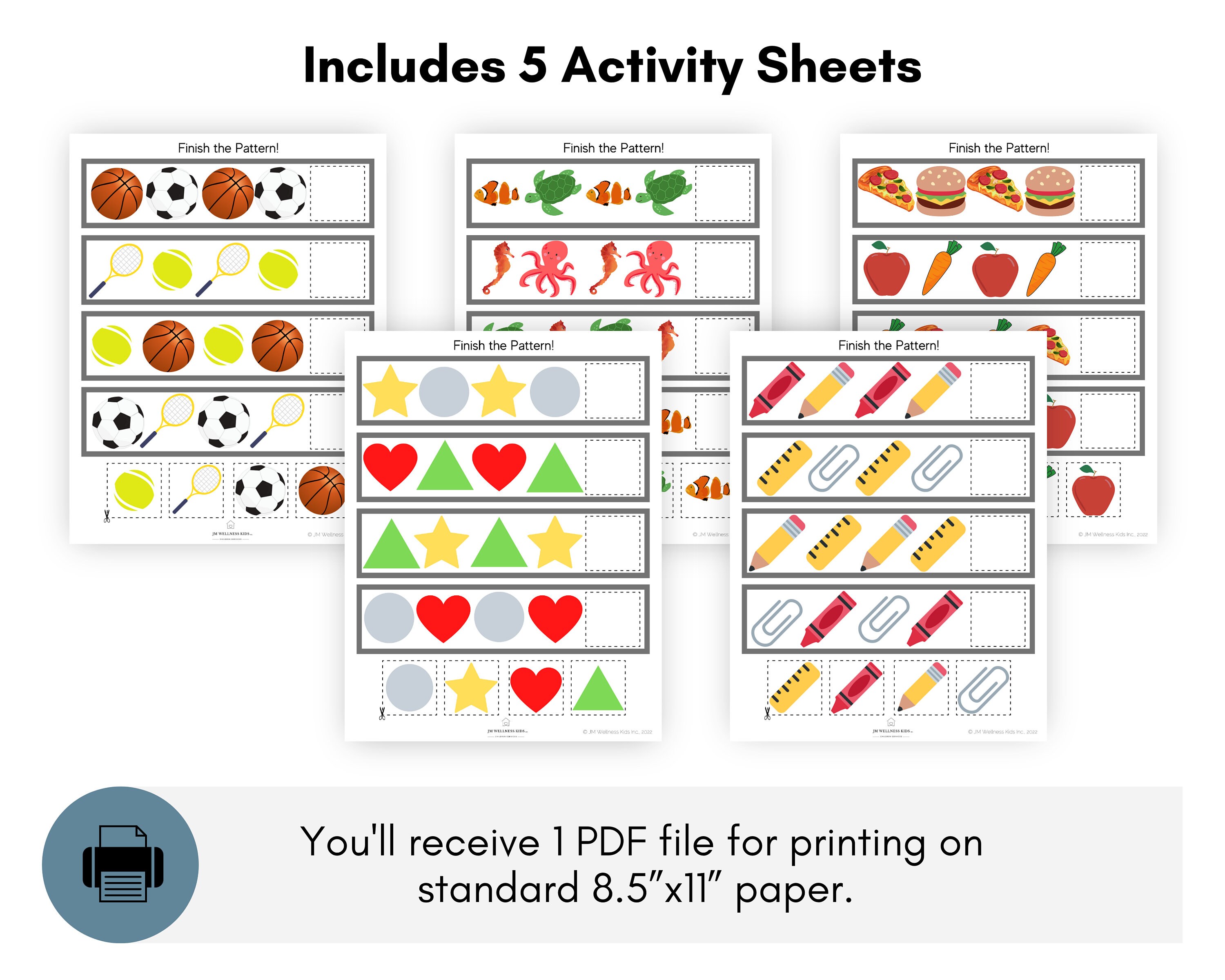 Finish the Pattern Printable Worksheets - Etsy