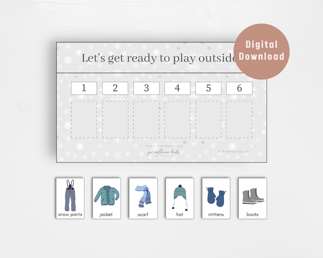 Winter Clothing Checklist for Kids Etsy