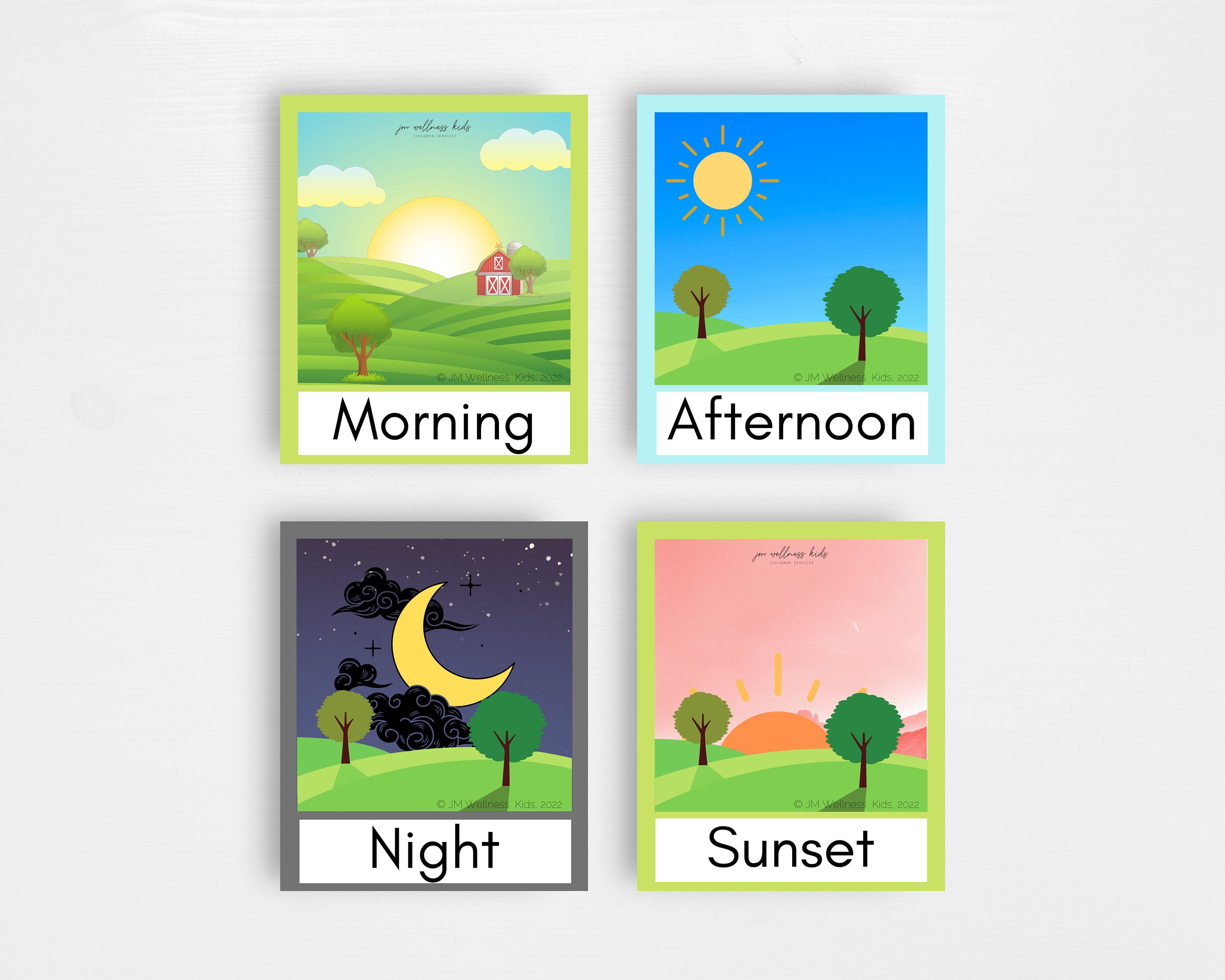 Printable Weather and Time of Day Flash Cards Etsy
