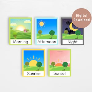 Printable Weather and Time of Day Flash Cards