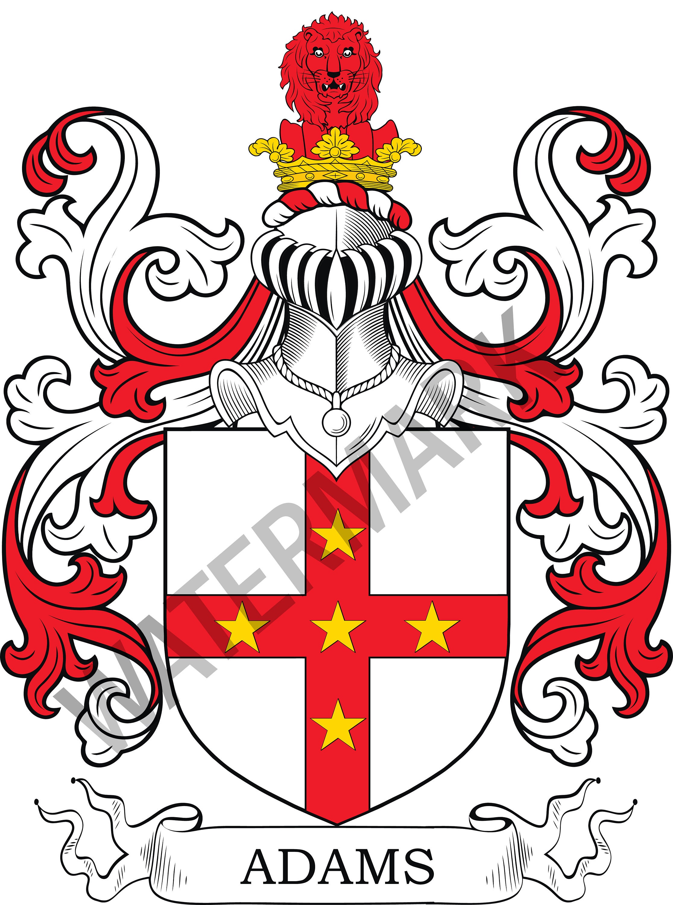 Adams Family Crest JPG File Etsy