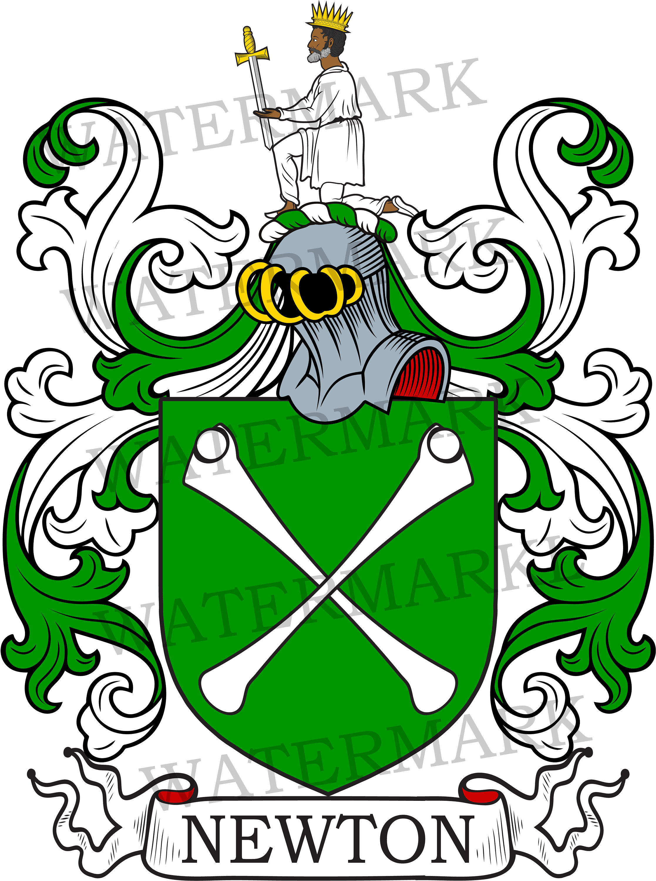 Newton Family Crest Digital Download Newton Coat of Arms JPG File