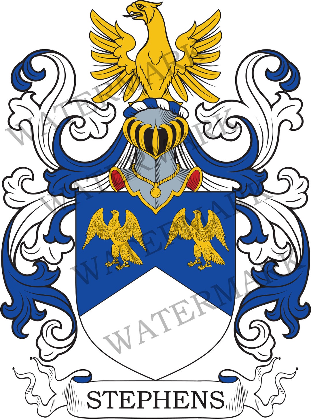 Stephens Family Crest Digital Download Stephens Coat of Arms JPG File