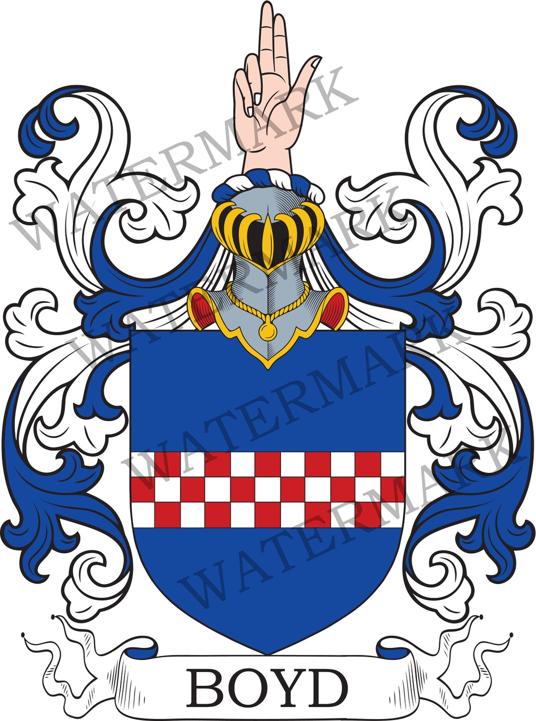Boyd Family Crest Digital Download Boyd Coat of Arms JPG File Heraldry