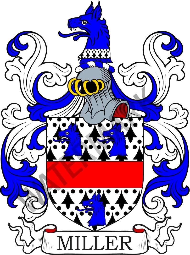 Miller Family Crest - Digital Download - Miller Coat of Arms JPG File ...