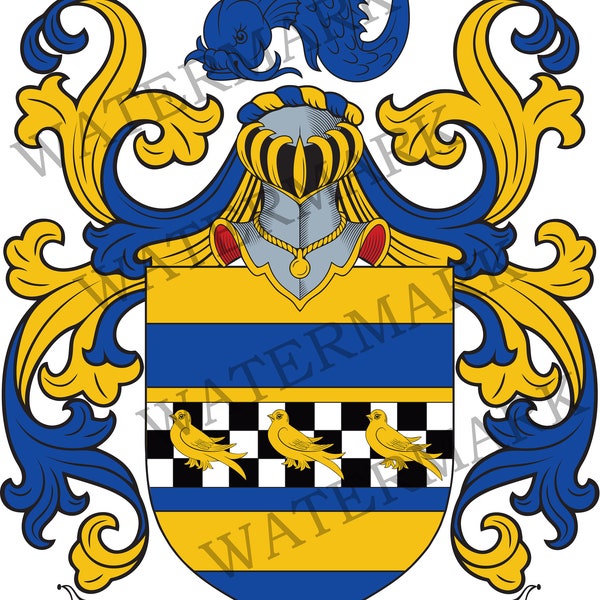 Curtis Family Crest Etsy