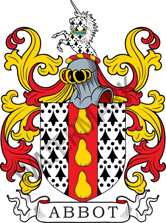 Abbot Family Crest Digital Download Abbot Coat of Arms JPG Etsy