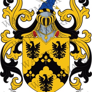 Shaw familjevapen (Irland) - Digital nedladdning - Shaw vapensköld JPG-fil - Heraldik, släktforskning, härkomst, efternamn, sköldar