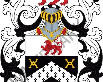Turner Family Crest - Digital Download - Turner Wappen JPG Datei - Heraldik, Ahnen, Nachnamen, Schilde