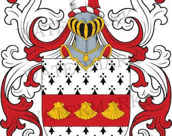 Ingram Family Crest - Digital Download - Ingram Coat of Arms JPG File - Heraldry, Genealogy, Ancestry, Surnames, Shields