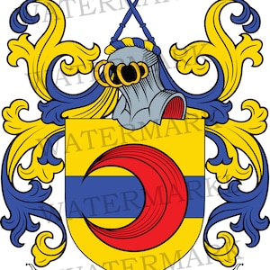 Christensen Family Crest - Téléchargement numérique - Christensen Coat of Arms JPG File - Héraldique, Généalogie, Ascendance, Noms de famille, Boucliers