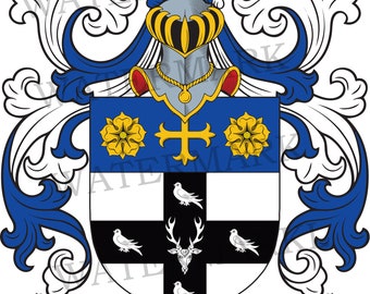 Harmon Family Crest - Digital Download - Harmon Coat of Arms JPG File - Heraldry, Genealogy, Ancestry, Surnames, Shields