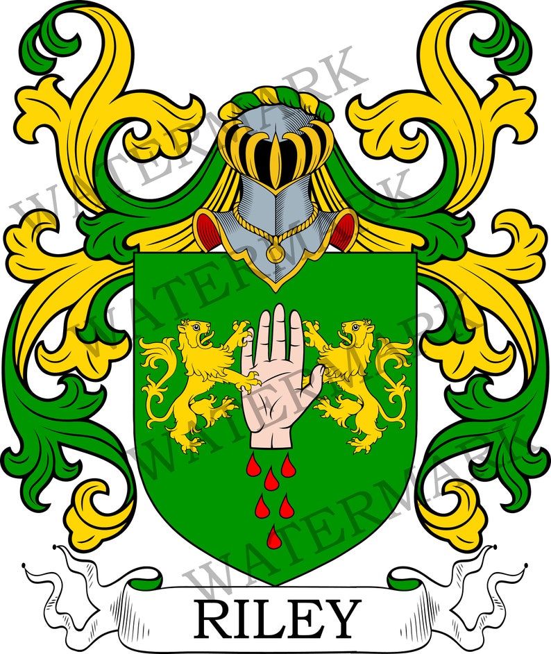 Riley Family Crest Digital Download Riley Coat of Arms JPG File