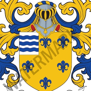 Alvarado Family Crest - Digital Download - Alvarado Coat of Arms JPG File - Heraldry, Genealogy, Ancestry, Surnames, Shields