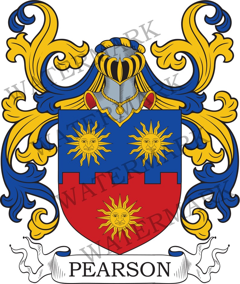Pearson Family Crest Digital Download Pearson Coat of Arms JPG File