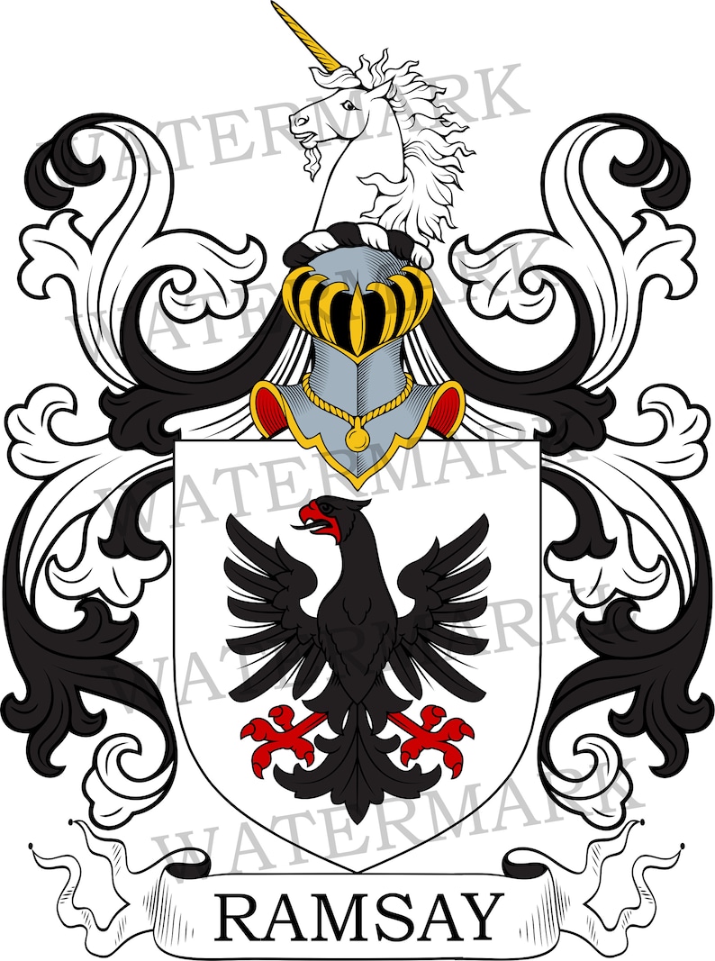 Ramsay Family Crest Digital Download Ramsay Coat of Arms JPG File
