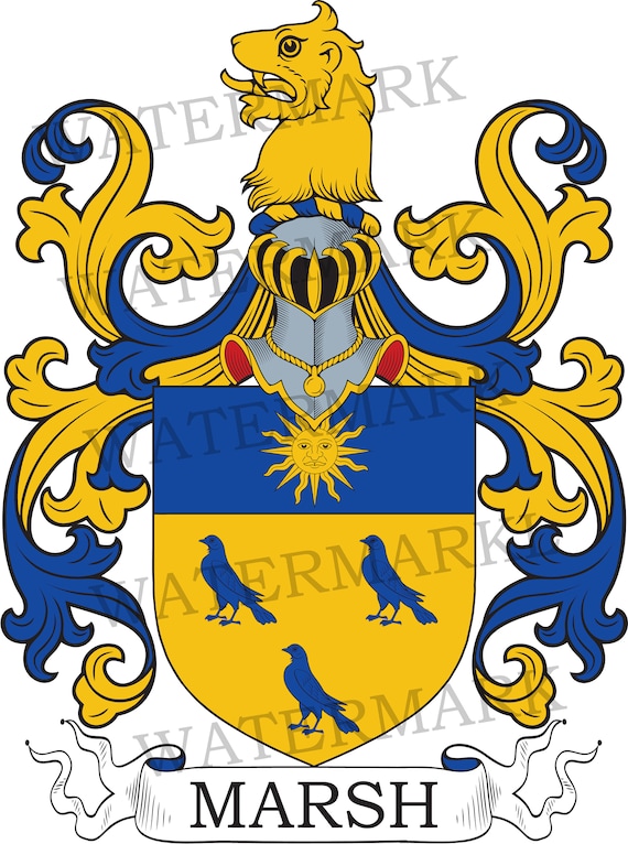 Marsh Family Crest Digital Download Marsh Coat of Arms JPG Etsy