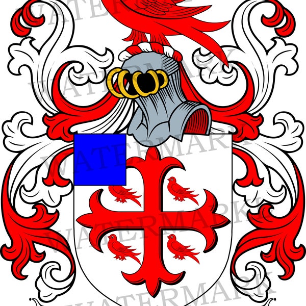 Byrd Family Crest - Digital Download - Byrd Coat of Arms JPG File - Heraldry, Genealogy, Ancestry, Surnames, Shields