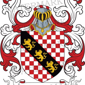 Chandler Family Crest - Digital Download - Chandler Coat of Arms JPG File - Heraldry, Genealogy, Ancestry, Surnames, Shields