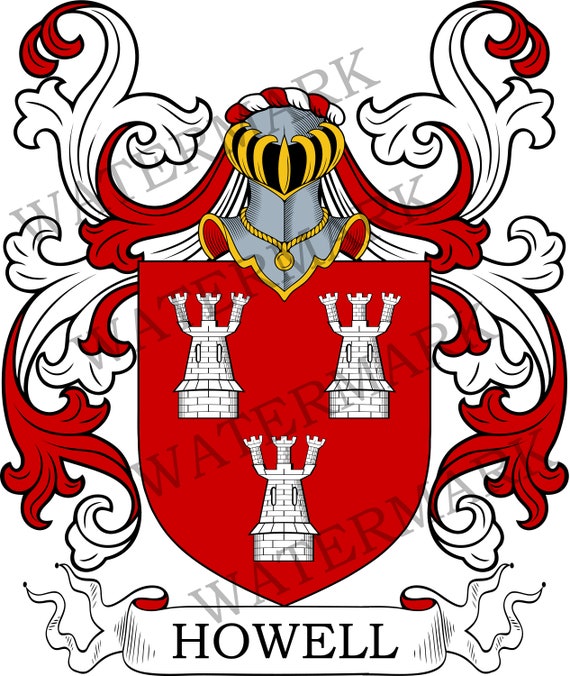 Howell Family Crest Digital Download Howell Coat of Arms Etsy