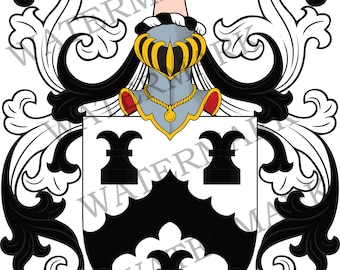 Walters Family Crest - Digital Download - Walters Coat of Arms JPG File - Heraldry, Genealogy, Ancestry, Surnames, Shields