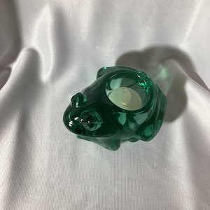 Indiana Spanish Green Glass Frog votive holder