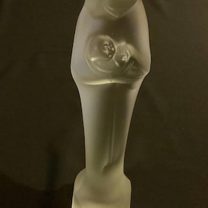 Madonna and Child Frosted Crystal Sculpture by Stef Uiterwaal for Leerdam Glass