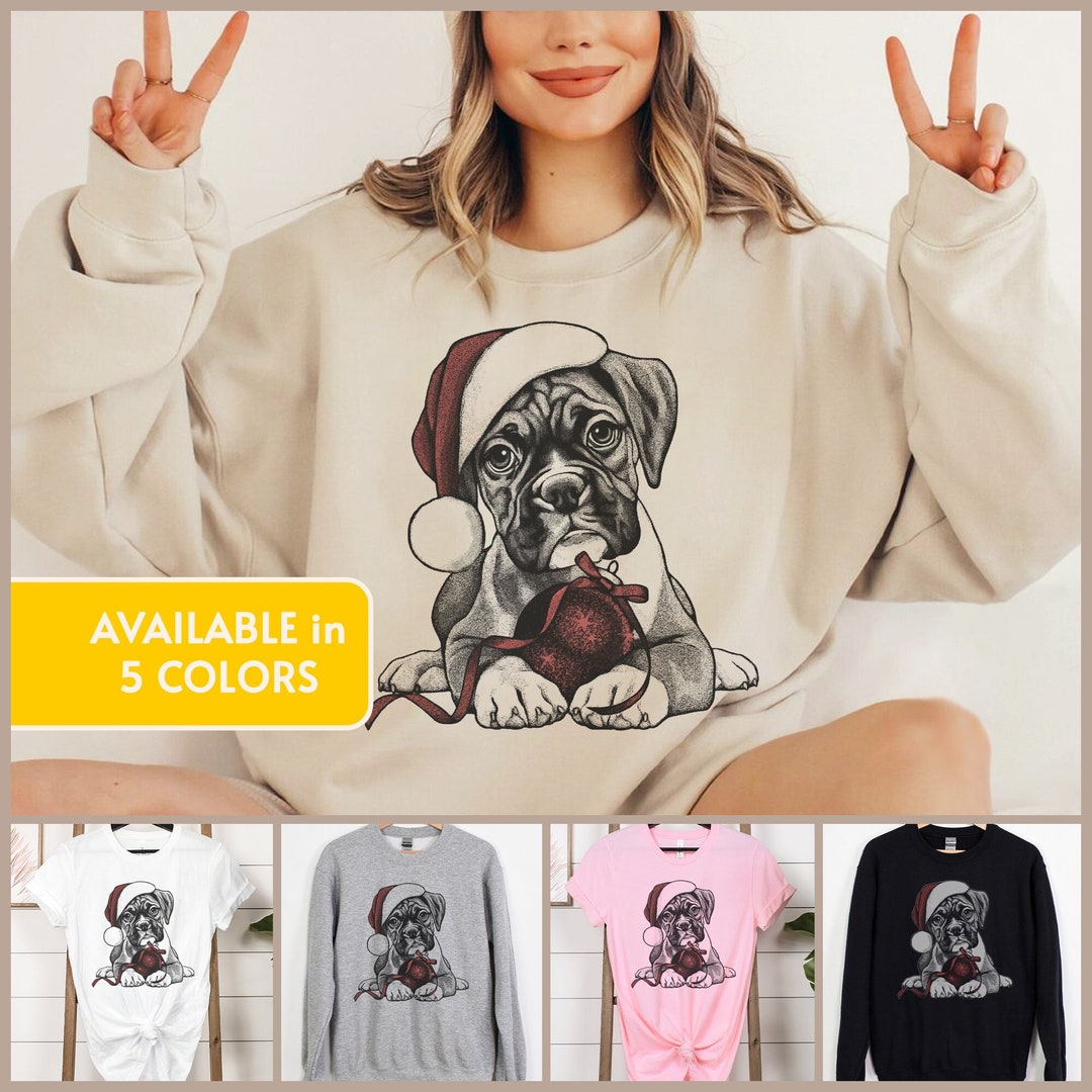 Boxer Dog Christmas Sweatshirt, Boxer Holiday Shirt, Boxer Mom, Boxer