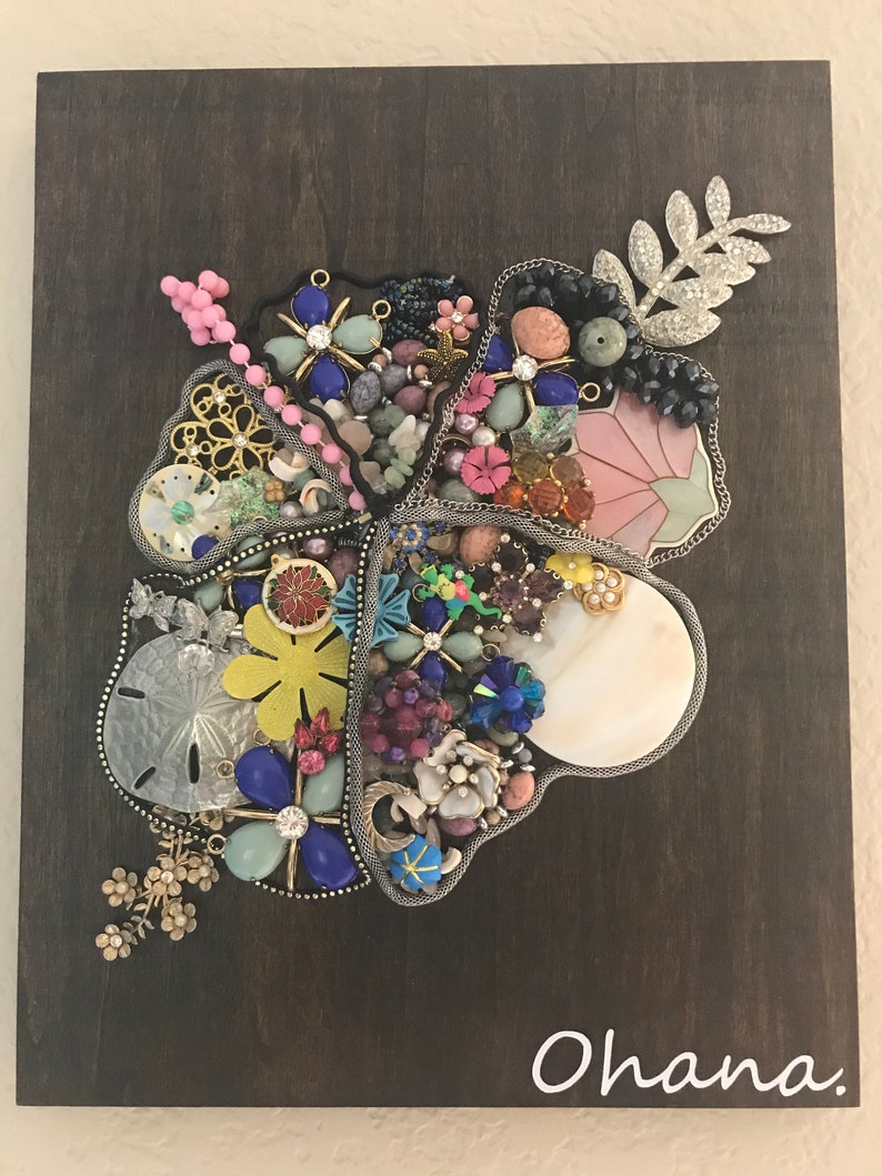 Vintage Jewelry Art // Vintage Jewelry Keepsake // Jewelry Art Etsy