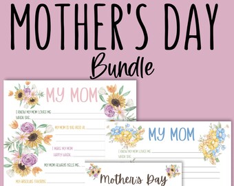 Mother's Day Printable Bundle: 'My Mom' & Breakfast Menu (Digital Download)