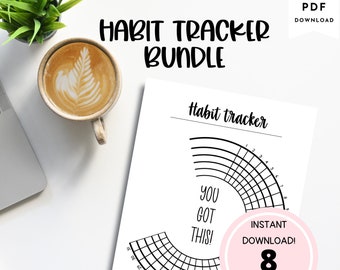 Habit Tracker Bundle: Weekly & Monthly Habit Log (Digital Download)