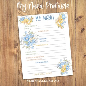 Nana Gift, My Nana, Instant Download, My Nana Printable, Gift From Grandkids, Grandparent Gift, Gift for Nana, US Letter, A4 and A5 possible