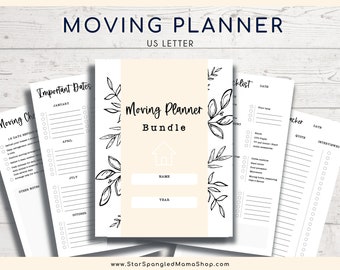 Printable Moving Planner, Moving Organizer, Moving Binder, Moving Checklists, Moving Budget Planner, Moving Financial Planner, US Letter