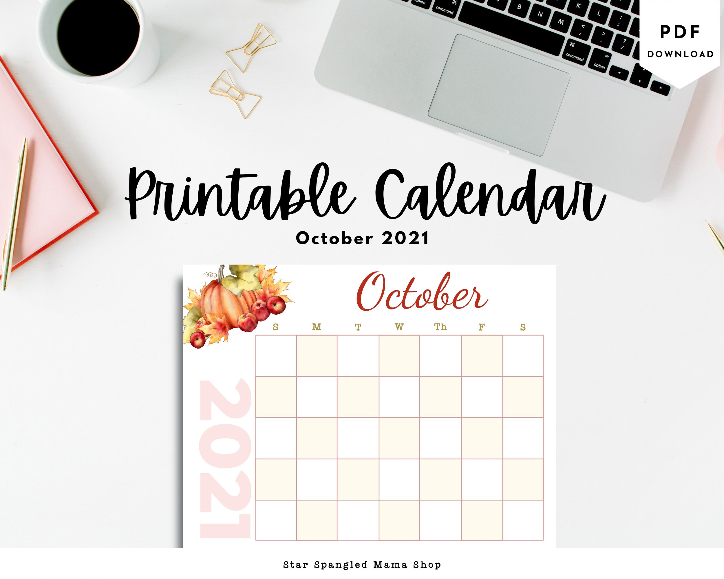 printable october 2021 calendar october 2021 blank calendar etsy