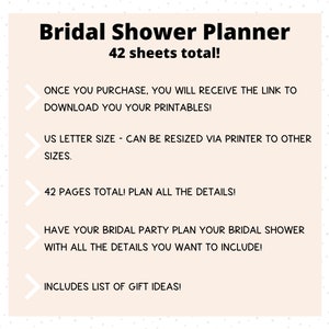 Complete Bridal Shower Printable Planner, Planning a Bridal Shower ...