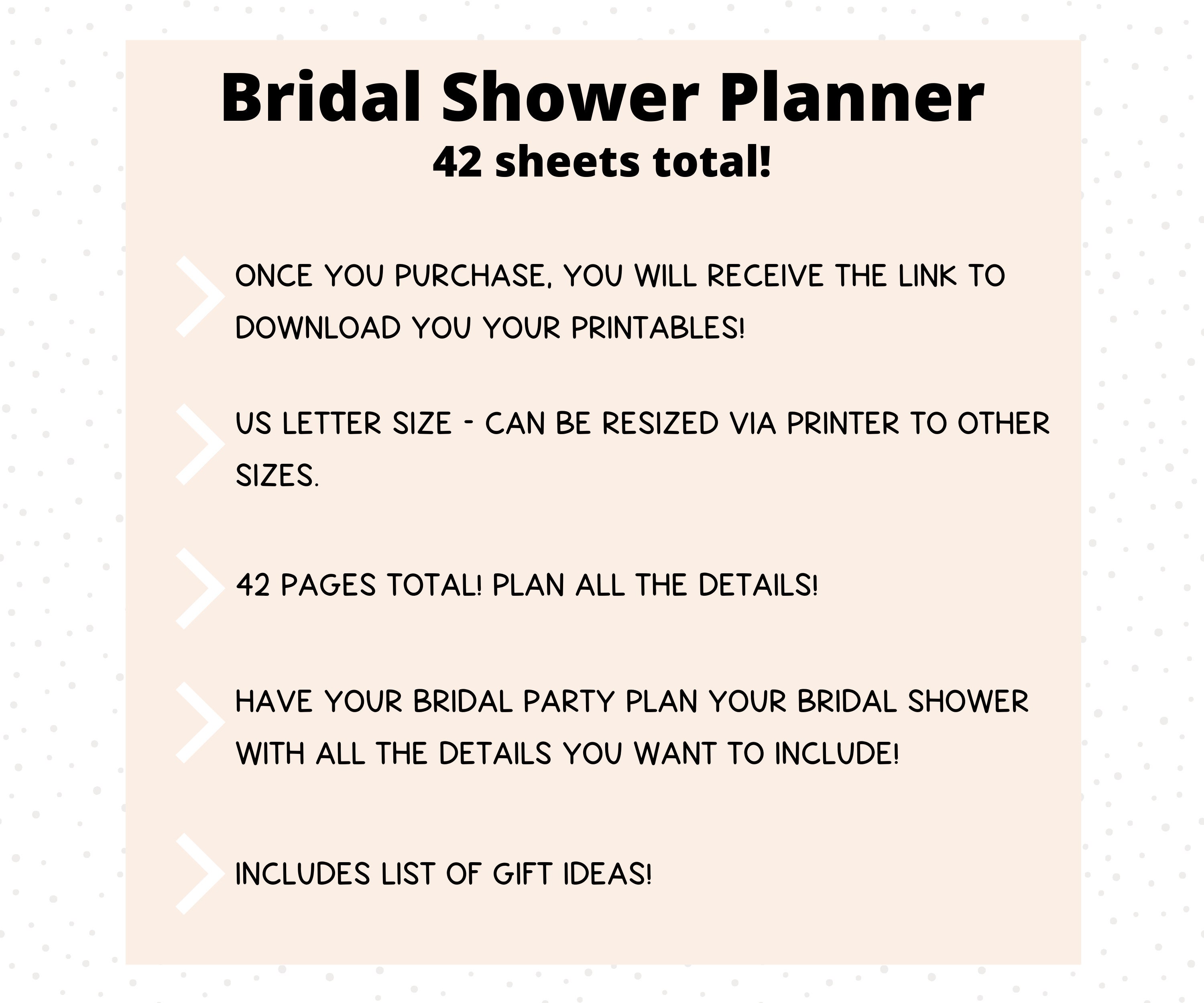 Complete Bridal Shower Printable Planner Planning a Bridal - Etsy